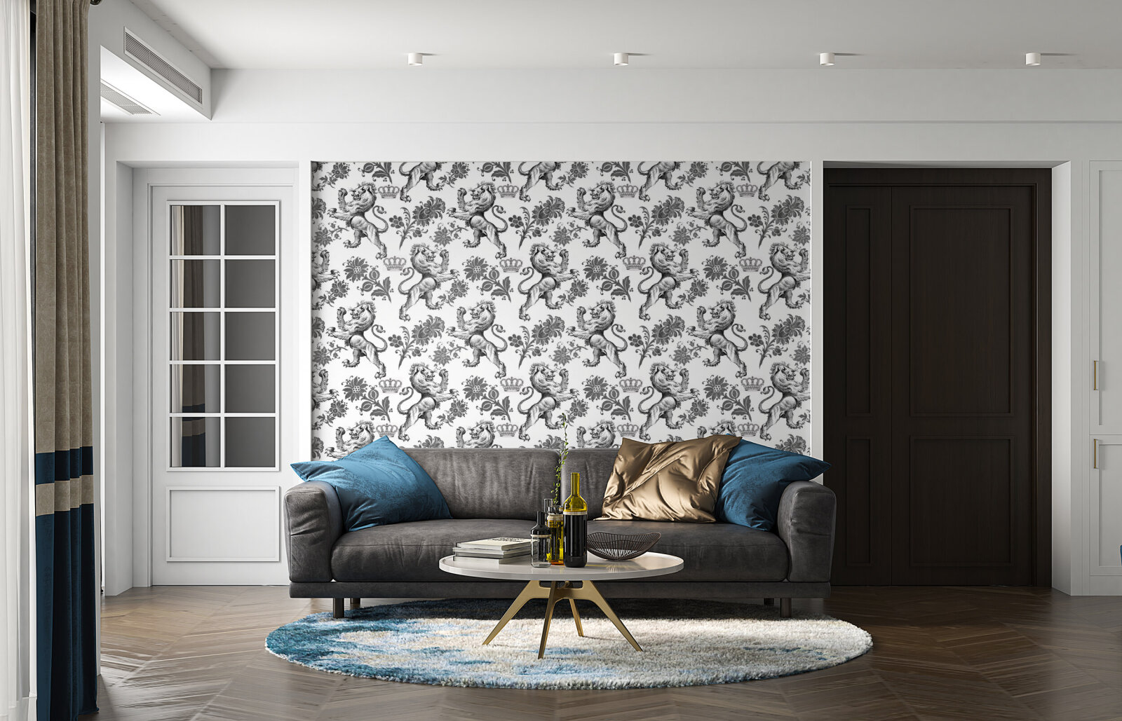 Model Regal cu Lei, Alb-Negru
