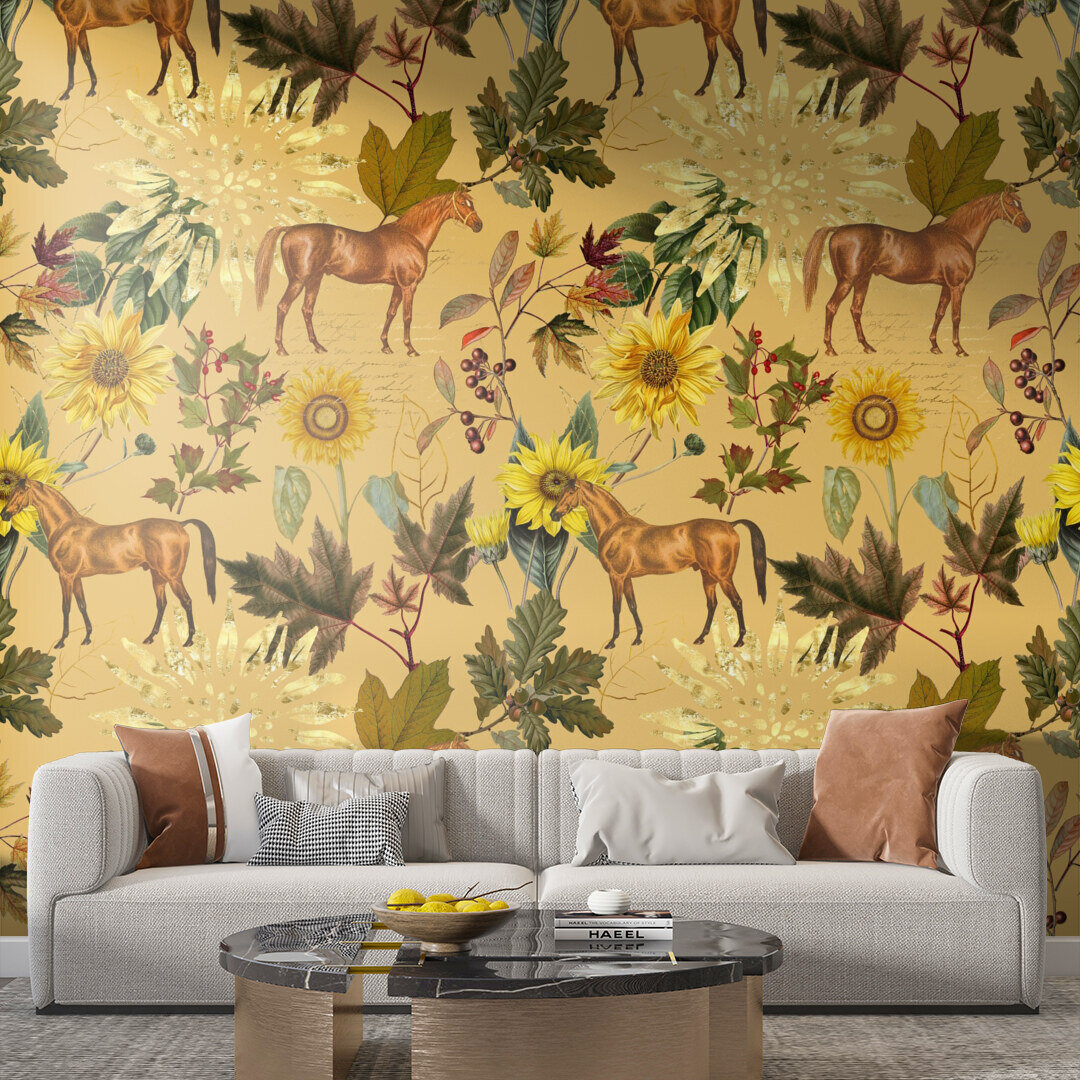 Golden Autumn with Horses