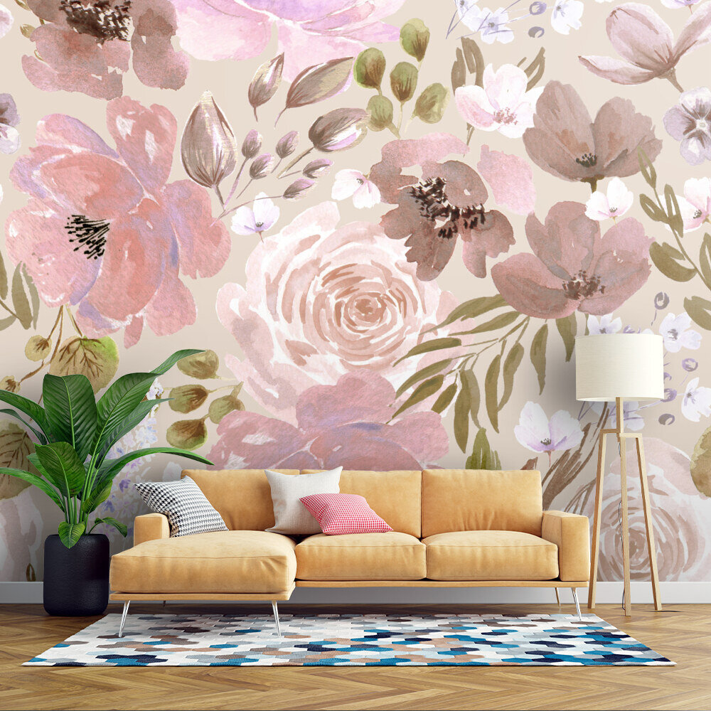 Floral Chaos Light Pink Pattern