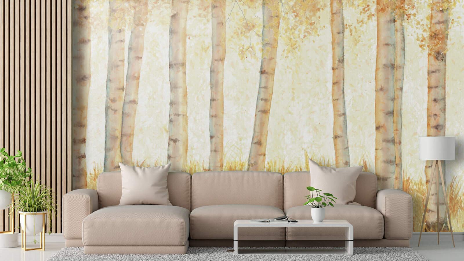 Sunkissed Birches watercolor