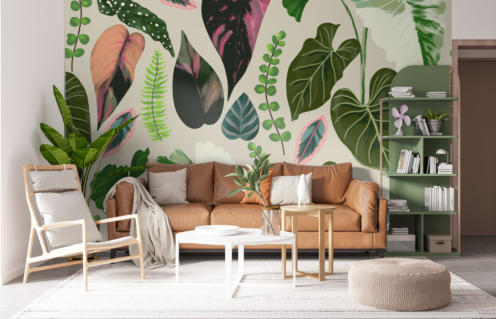 Tropical Leaves Green Pattern